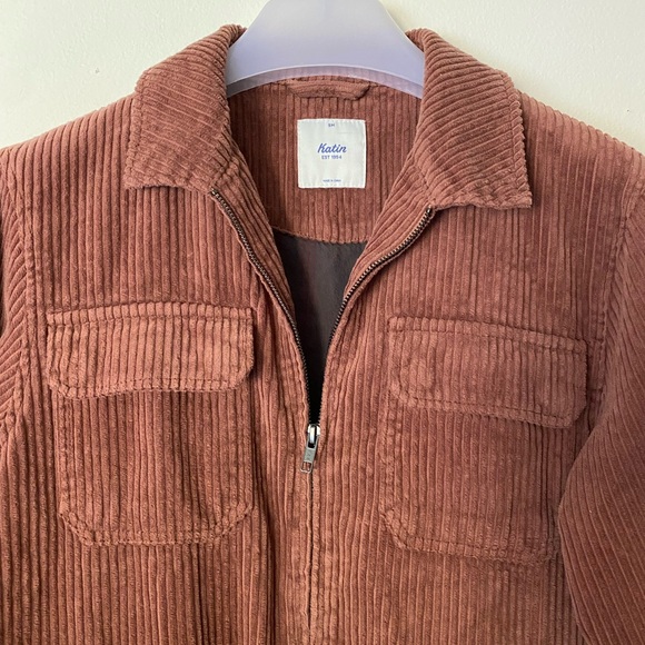 Katin Rust colored full zip Corduroy Jacket - Picture 1 of 4